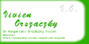 vivien orszaczky business card